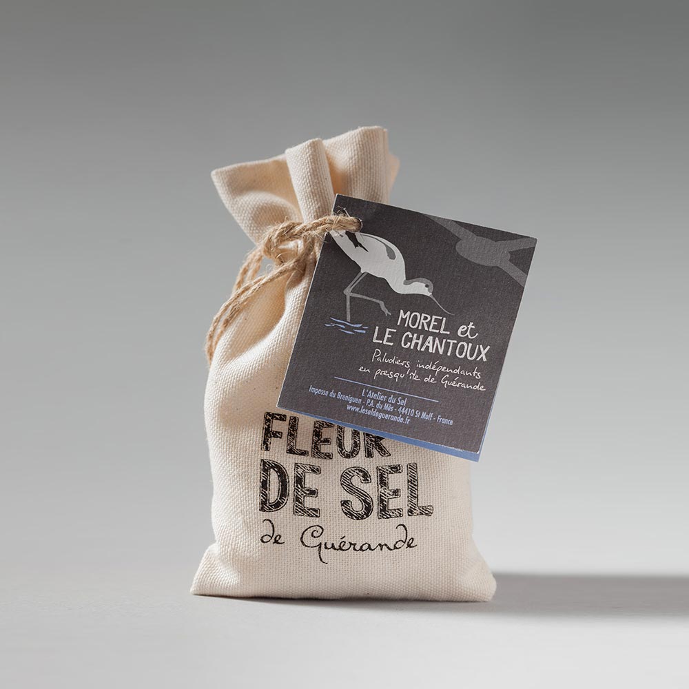 Fleur de Sel de Guérande VENT D'OUEST © 125g Sac en toile Le Sel