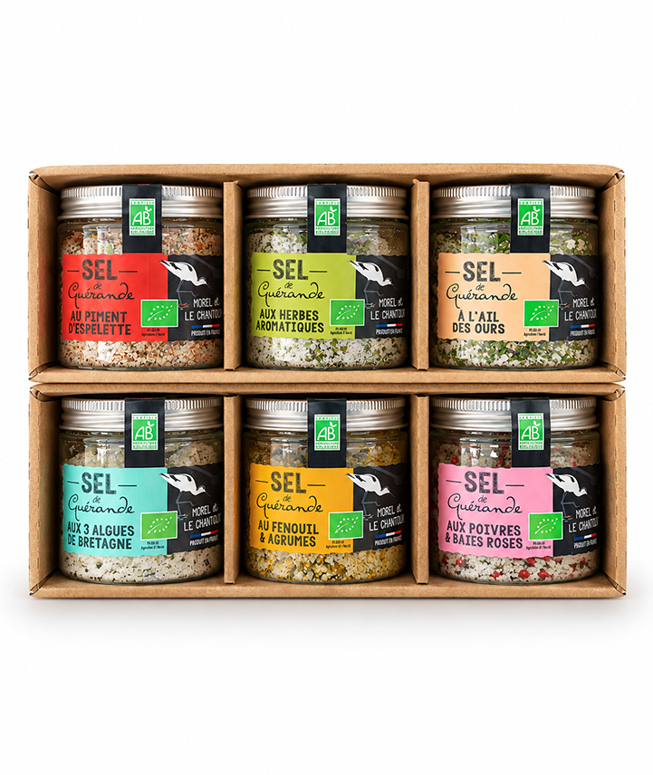 Coffret découverte Sels de Guérande IGP aromatisés certifiés Bio